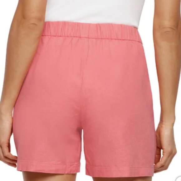 Banana Republic Pull-On Linen Blend Shorts in Coral Pink Sz S - Picture 6 of 11